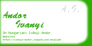 andor ivanyi business card